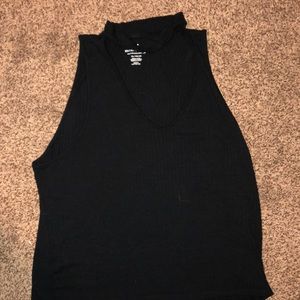 High neck black tank